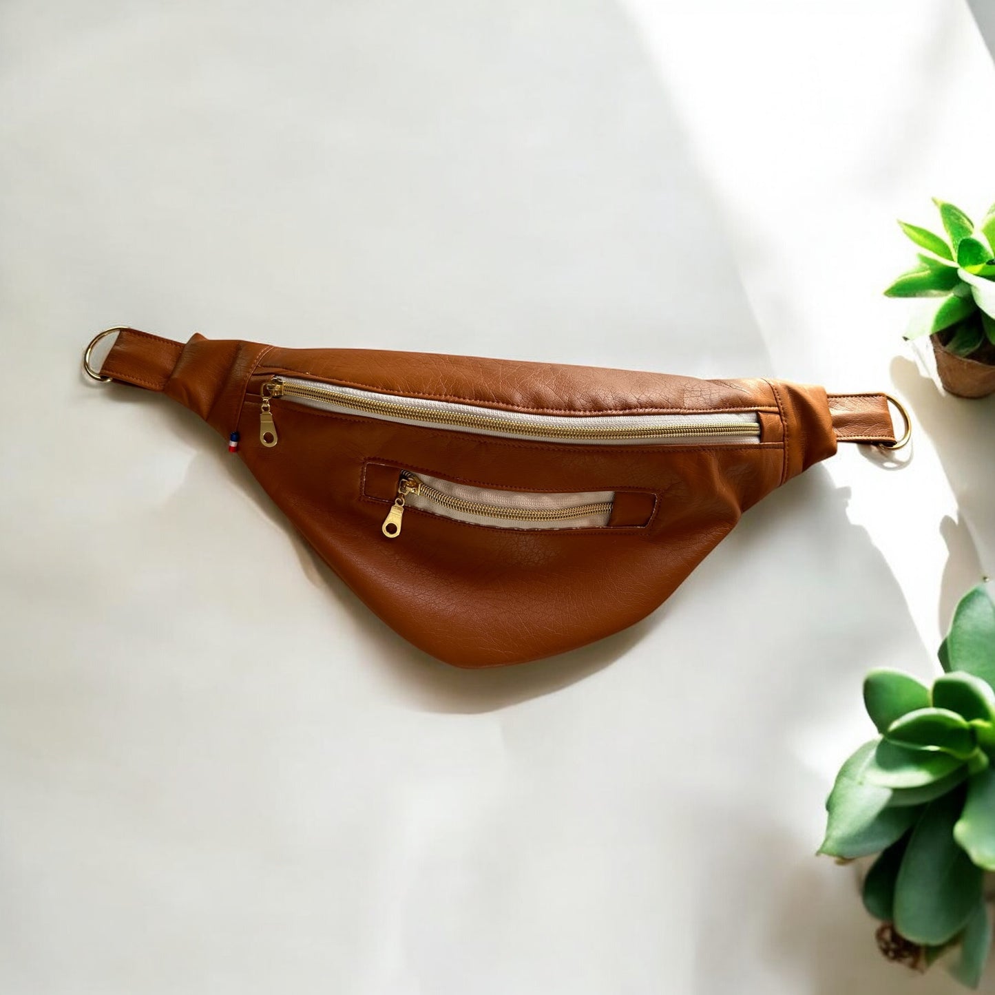 Banane simili cuir camel