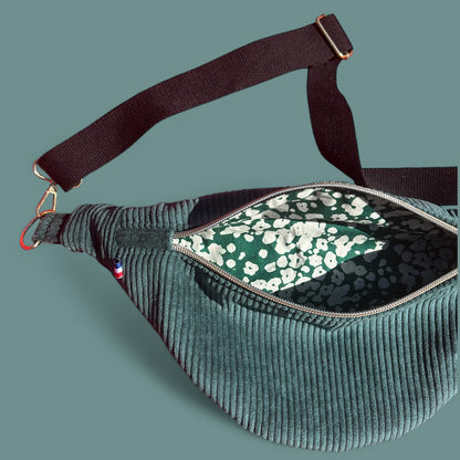 Banane velours côtelé vert sapin