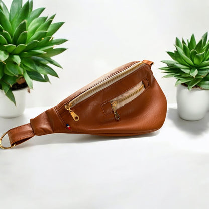 Banane simili cuir camel