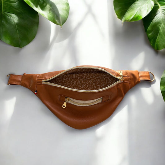 Banane simili cuir camel