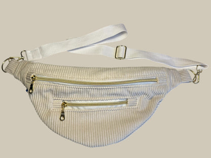 Banane velours côtelé crème