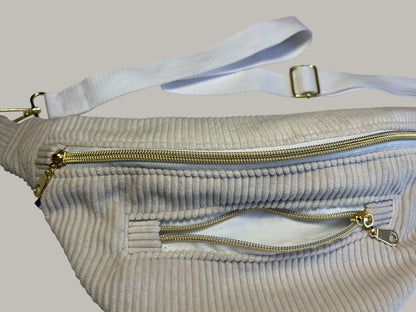 Banane velours côtelé crème