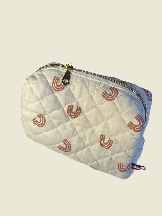 Trousse de toilette matelassée arc-en-ciel