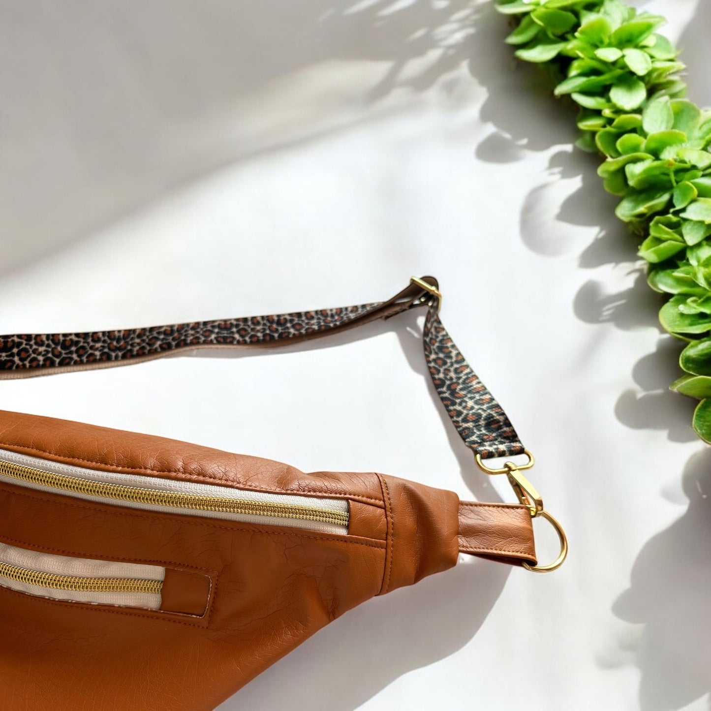 Banane simili cuir camel